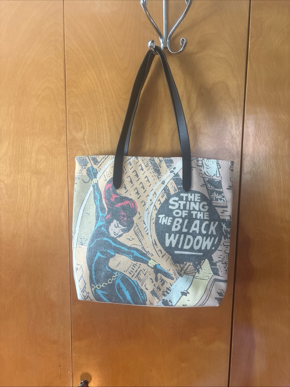 Coach Black Widow Large Tote Bag Marvel x Coach